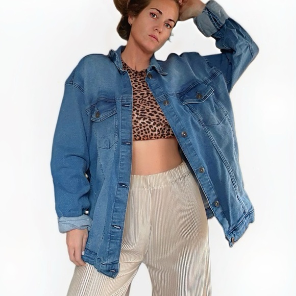 New Royal threads Canada oversized men’s women’s blue jean denim large jacket - Picture 1 of 5
